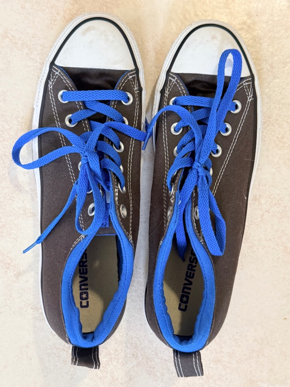 Converse Chuck Taylor All Star Low Top Sneakers - Brown / Royal Blue
